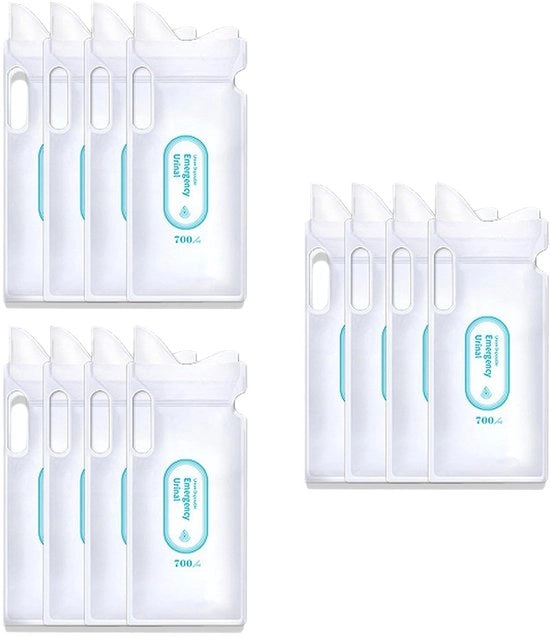 Sacchetto di emergenza da 700 ML - Portatile - Bagno improvvisato - Sacchetto da getto - Ripiegabile - Striscia di chiusura - Senza odore