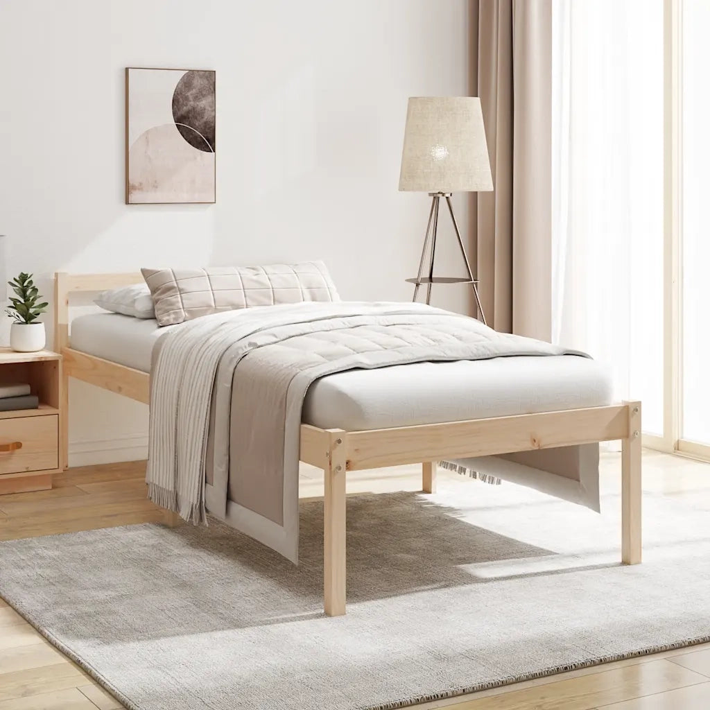 Letto per Anziani 90x200 cm in Legno Massello di Pino 810599