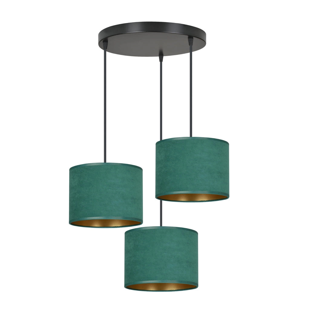 Emibig lampadario Hilde Premium 3 luci E27 verde nero oro