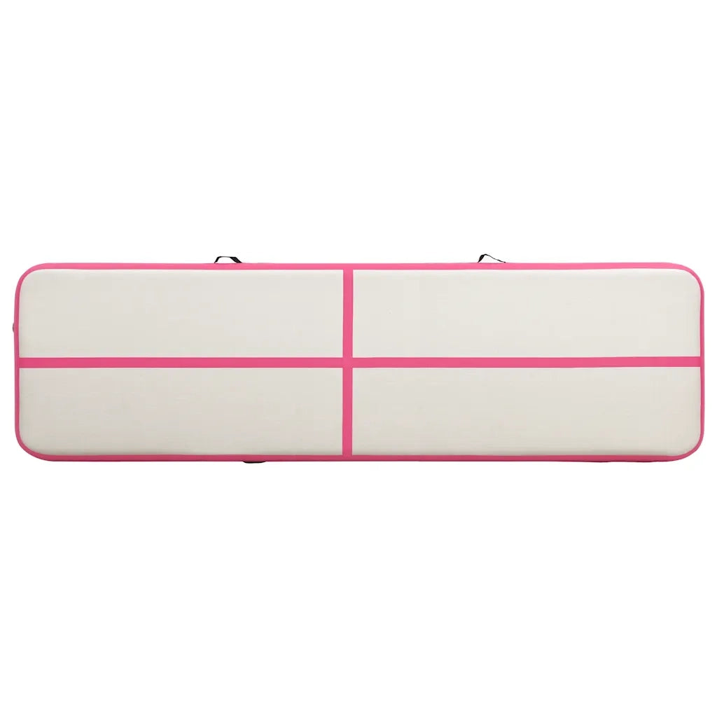 Tappetino Ginnastica Gonfiabile con Pompa 600x100x15cm PVC Rosa 92667