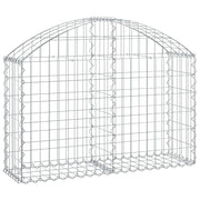 Gabbione recinto a gabbia muro di contenimento ad arco 100 x 30 x 60/80 cm ferro zincato argento 02_0039958