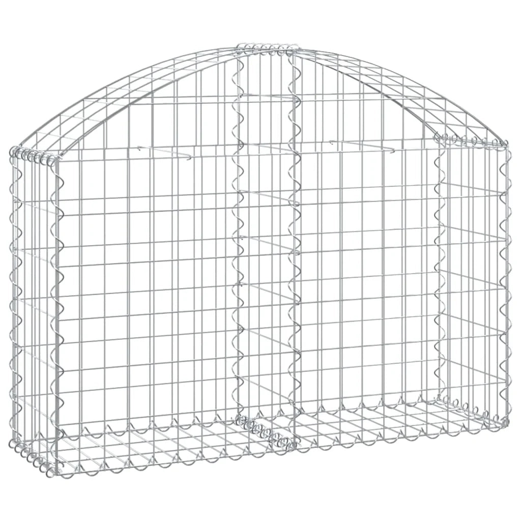 Gabbione recinto a gabbia muro di contenimento ad arco 100 x 30 x 60/80 cm ferro zincato argento 02_0039958