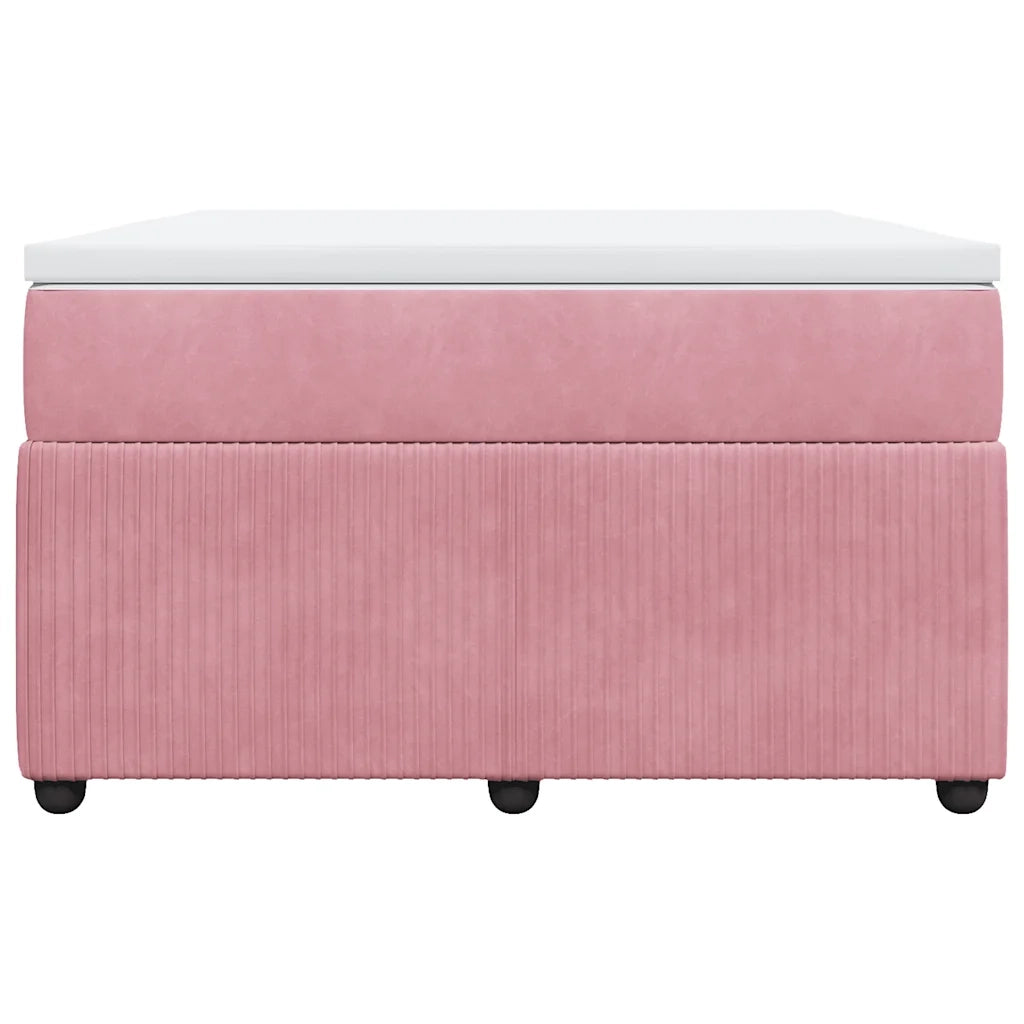 Giroletto a Molle con Materasso Rosa 120x190 cm in Velluto 3285631