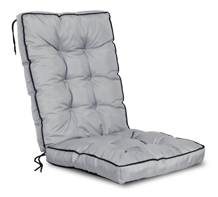 AIO FACTORY Cuscino per sedia da giardino 50x50x80 cm impermeabile grigio scuro