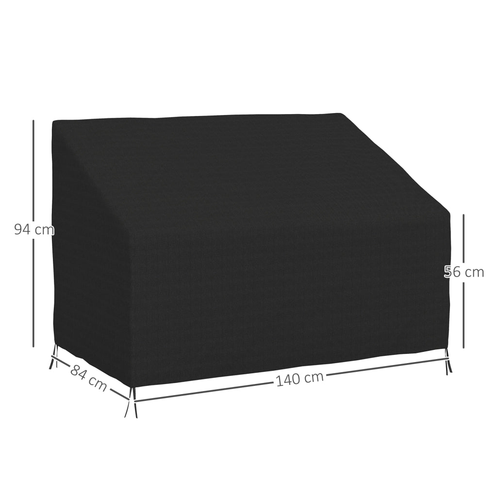Copertina per divano da esterno impermeabile ¨C zephmum ¨C 140x84x56/94 cm nero