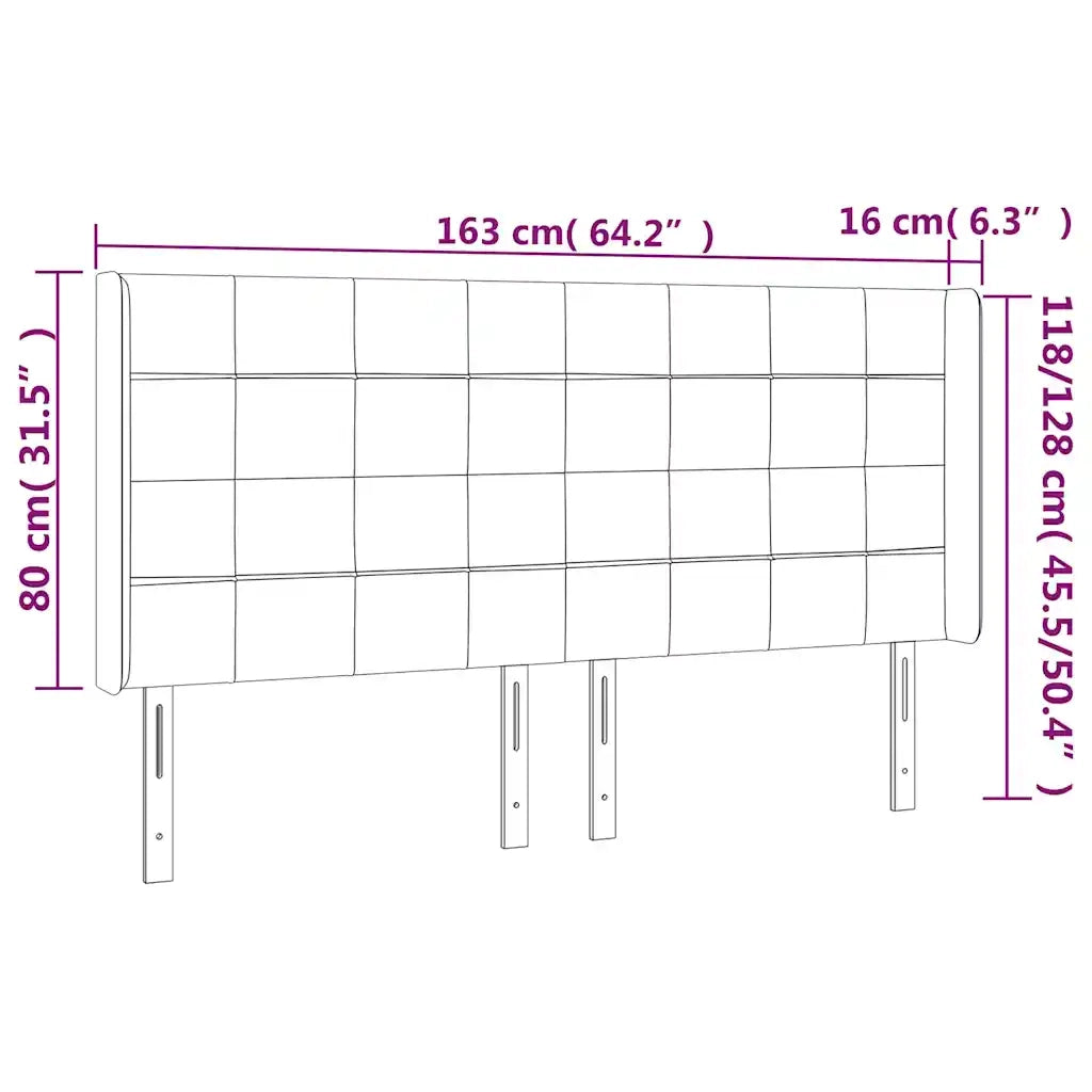 Testiera a LED Verde Scuro 163x16x118/128 cm in Velluto 3124105