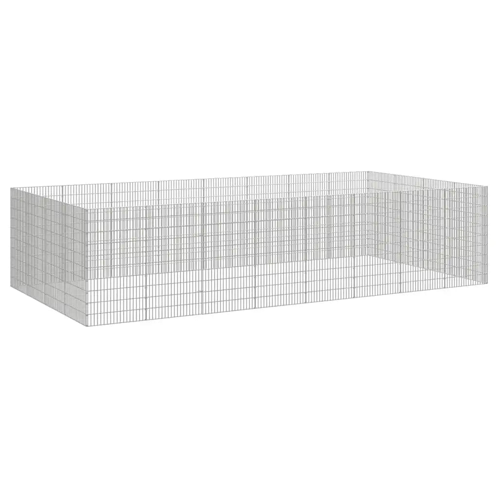 Recinto per Animali Ruspante 24 Pannelli 54x100cm Ferro Zincato 3321349