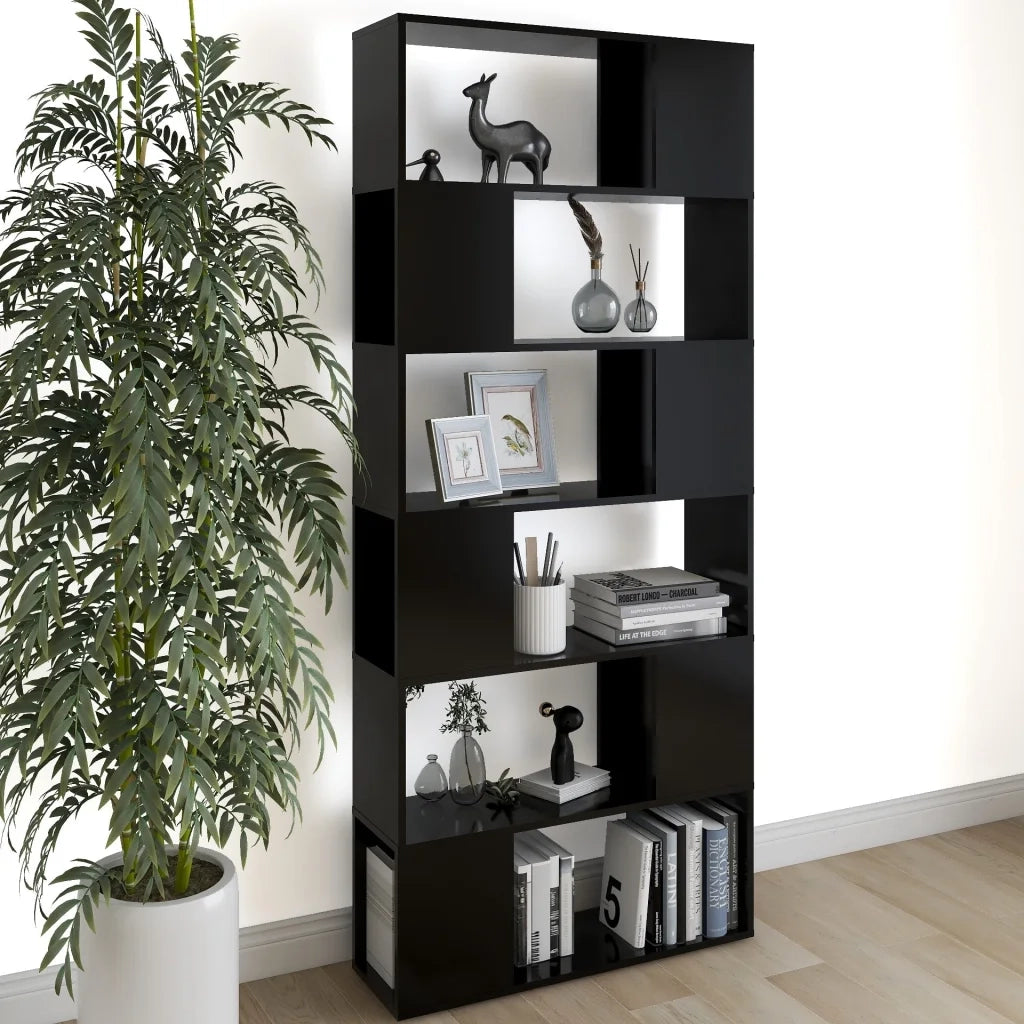 Libreria/Divisorio Nero 80x24x186 cm in Truciolato 809153