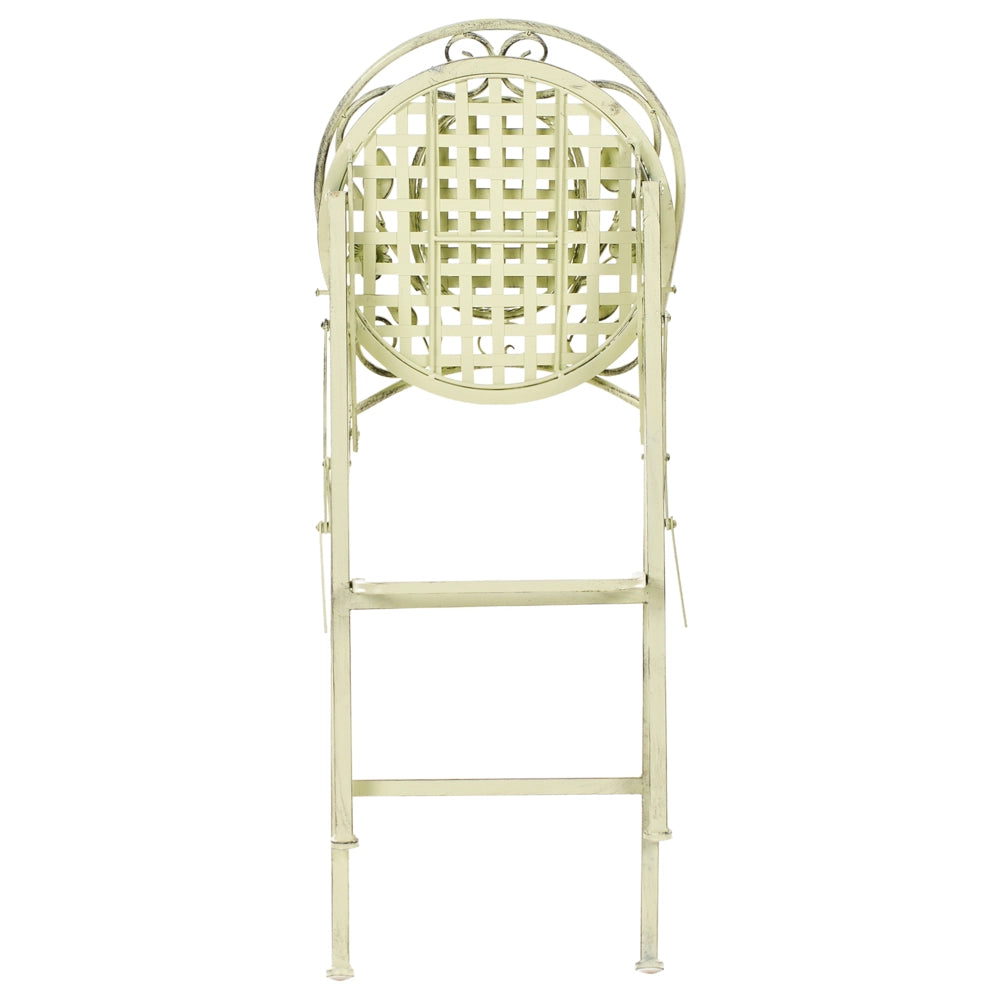 Set di 2 sedie da giardino Bard Verde Ferro Pieghevole Metallo Distressed Outdoor Resistenza alla ruggine UV Stile Francese Retro