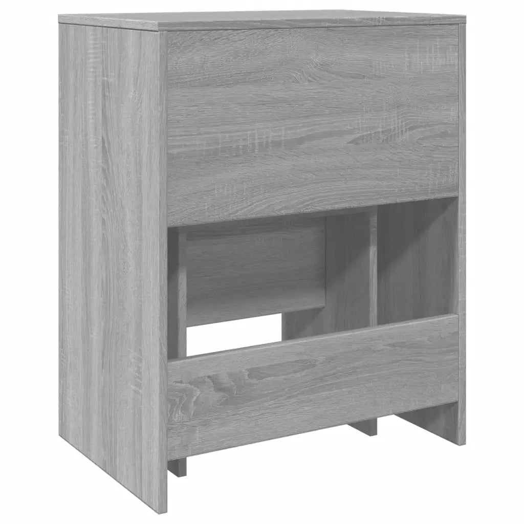 vidaXL Toeletta e Sgabello Grigio Sonoma 60x40x113,5 cm