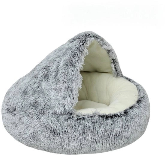 Casa gatto 50cm - calma e ansia - per piccoli cani/gatti - donut - grigio