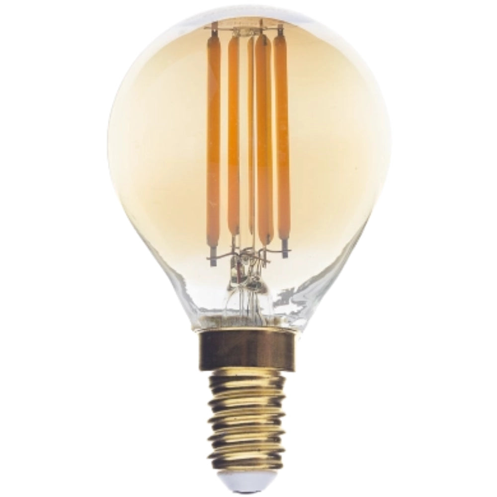 Optonica 1418 lampadina led filamento g45 e14 vetro dorato dimmerabile 4w 2500k