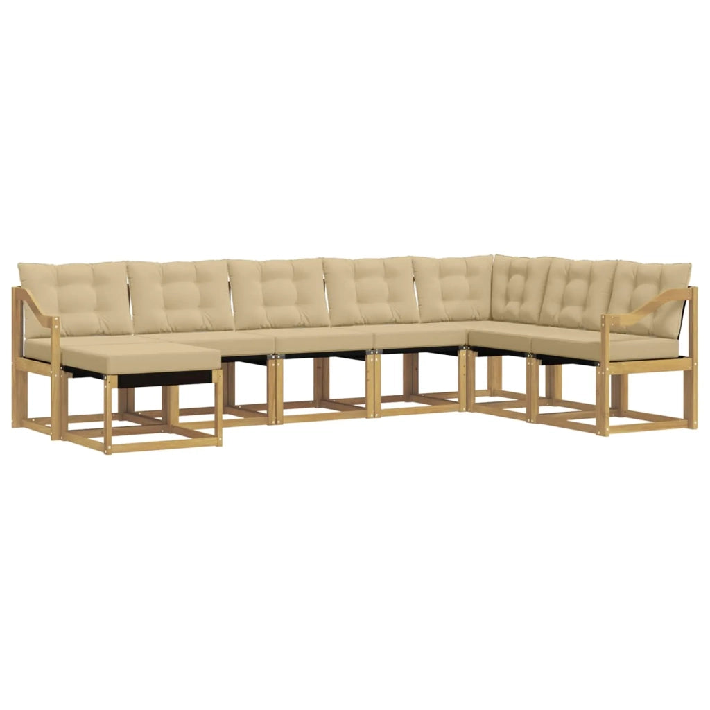 Set di divani da esterno 8 pz Bianco e Beige 3389775