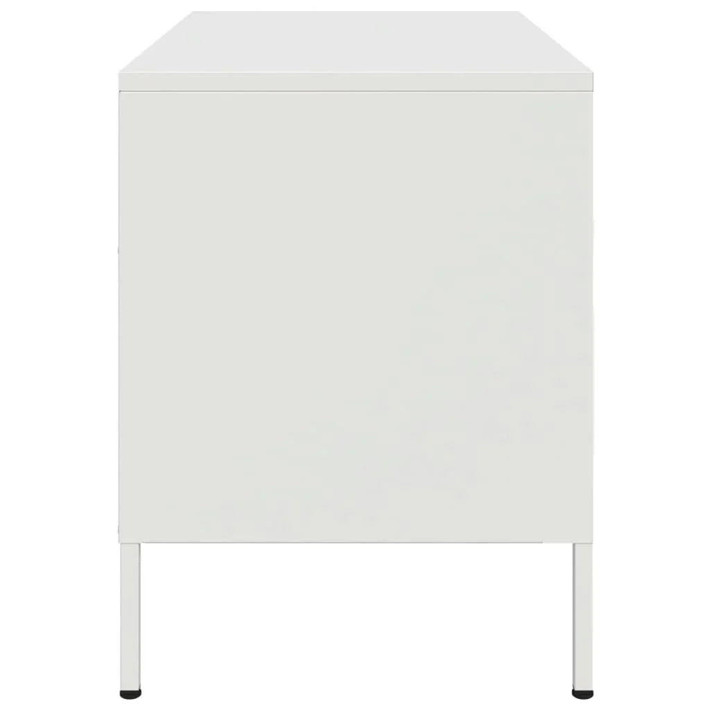 Mobile TV multimediale mensola TV credenza TV adatto per sala da pranzo soggiorno camera da letto 68 x 39 x 50,5 cm acciaio bianco 02_0026156
