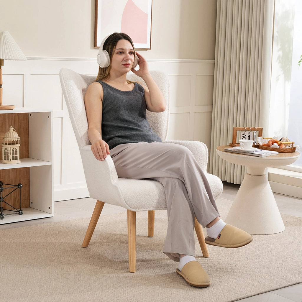 Poltrona Boucl¨¦ ¨C Zephmum ¨C Beige 71x74x96