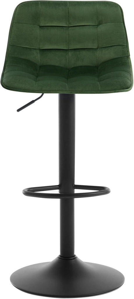 Set di 2 Sgabelli da Bar per Casa Moderni Sgabelli Cucina Girevoli con Poggiapiedi, in Velluto Verde Scuro BH273dgn-2