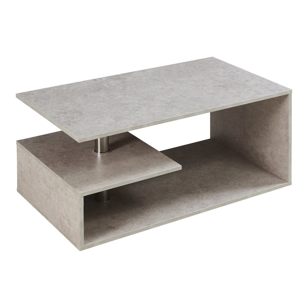 Tavolino da Salotto Haarlem con 3 Piani 90 x 50 x 41 cm - Effetto Cemento Chiaro [en.casa]