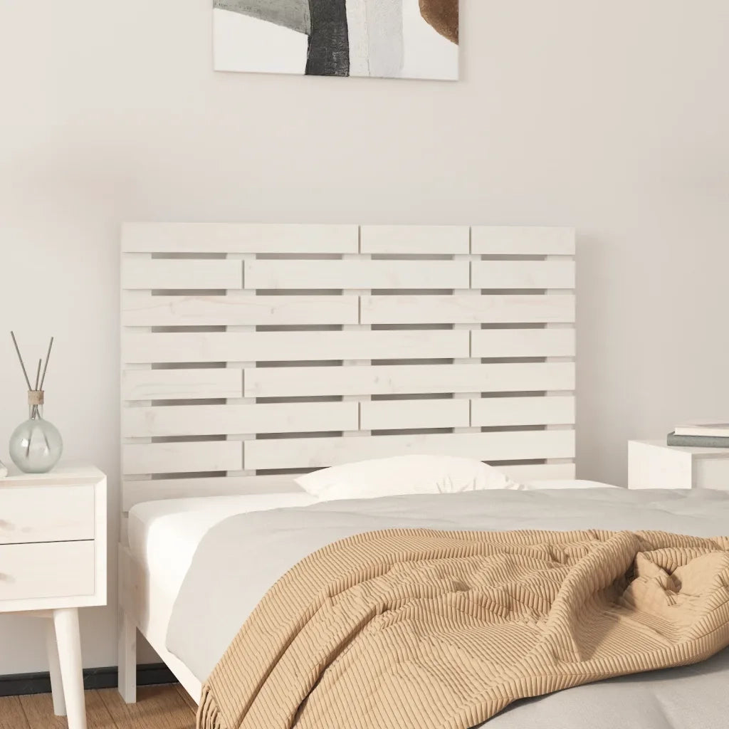 Testiera da Parete Bianca 81x3x63 cm in Legno Massello di Pinocod mxl 82346
