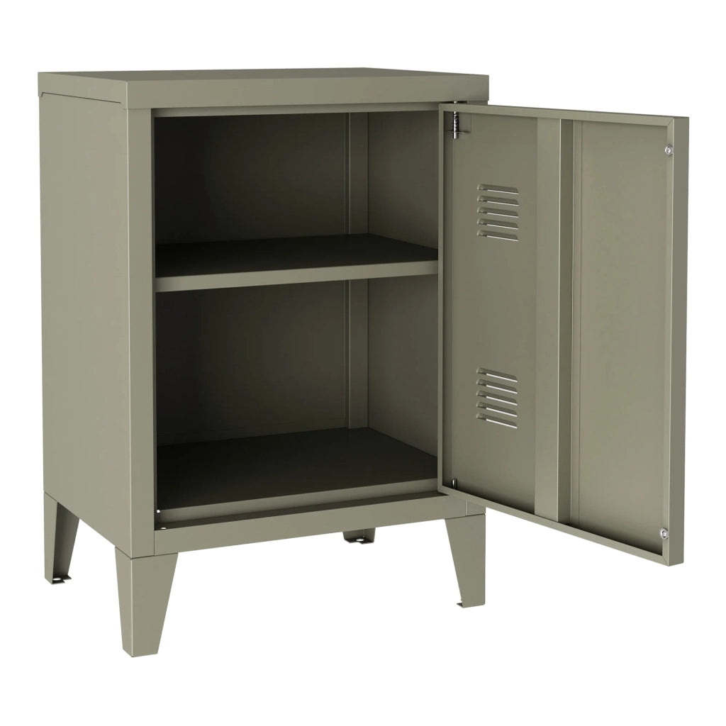 Comodino in acciaio laminato 57 x 40 x 30 cm colore cammello opaco 03_0008680