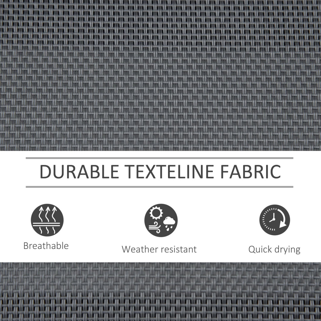 Panchina Dondolo da Giardino 151x75x85 cm in Metallo e Texteline Grigio