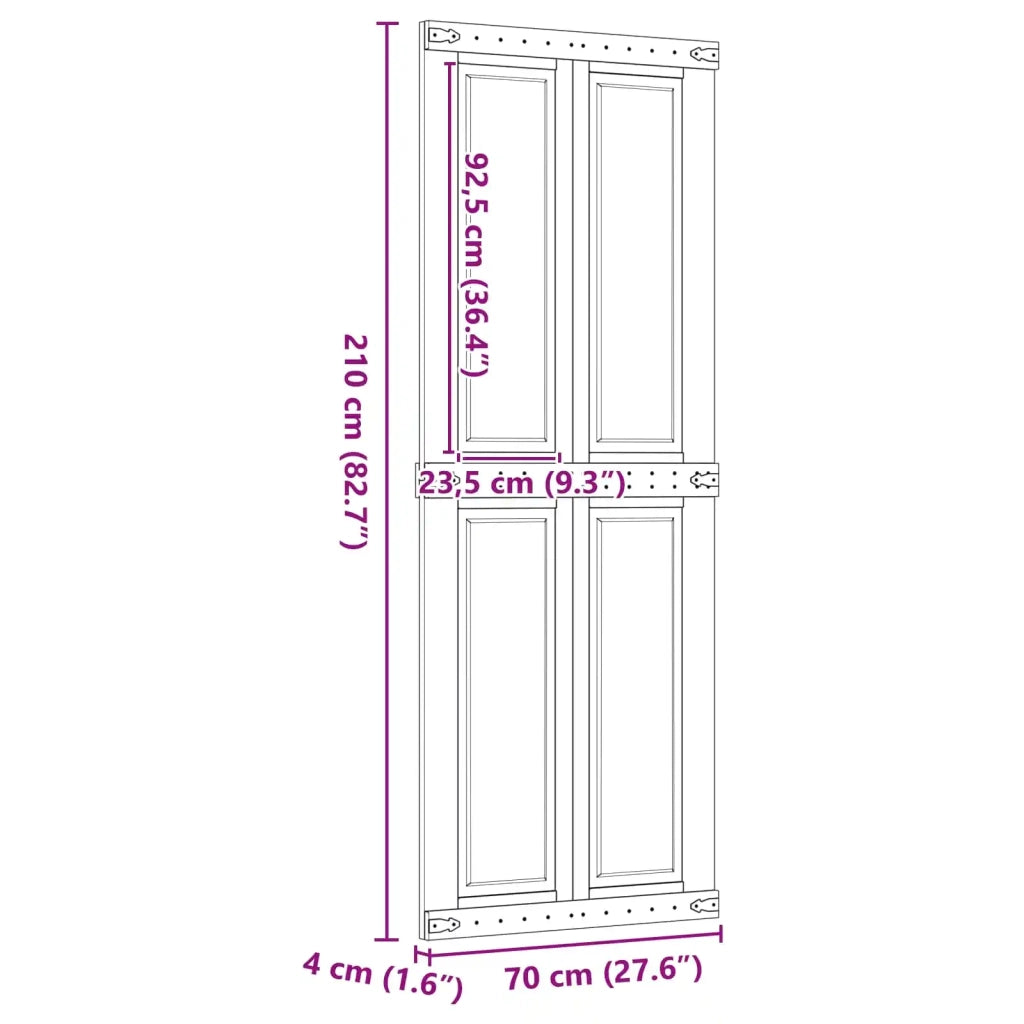 Porta del fienile Corona Marrone Miele 70 x 210 cm 42021179
