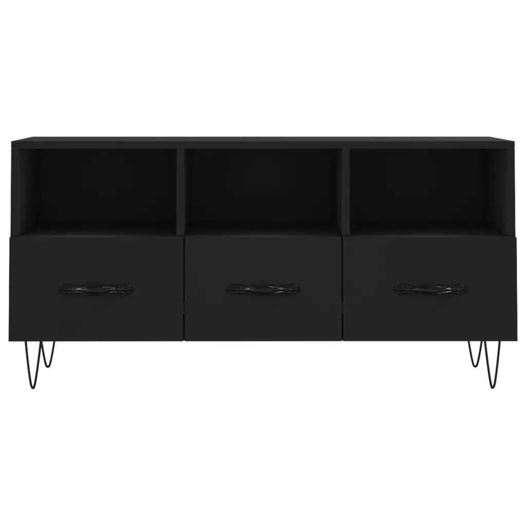 Mobile Porta TV Nero 102x36x50 cm in Legno Multistrato 829029