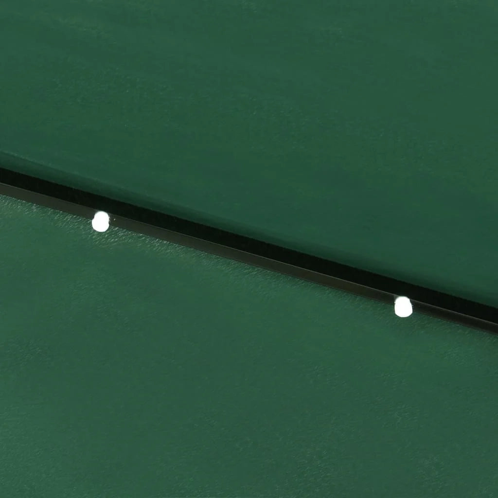 Ombrellone con LED e palo in acciaio verde 2 x 3 m 02_0008073