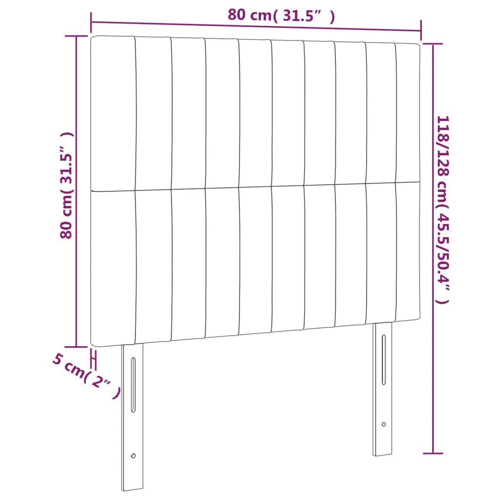 Testiera-Testata Decorativa Grigio Scuro 80x5x118/128 cm Velluto 316741