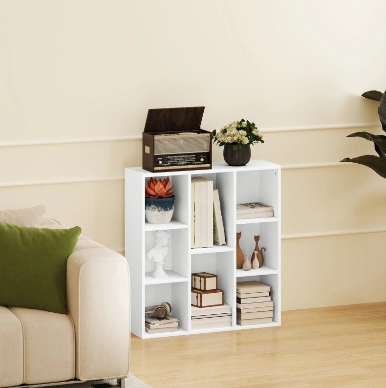Libreria a 8 cubi in legno bianca 74,3 x 24 x 80 cm