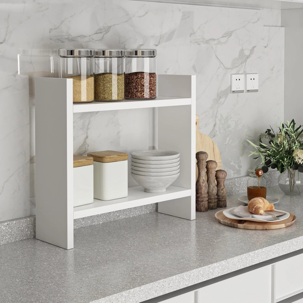 Scaffale da cucina in legno "Denver" - 34 x 10 x 30 cm - Bianco