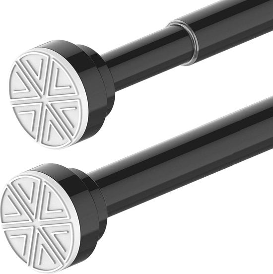 Doccia con tenda a rail 90-160CM Nero - Fissaggio regolabile