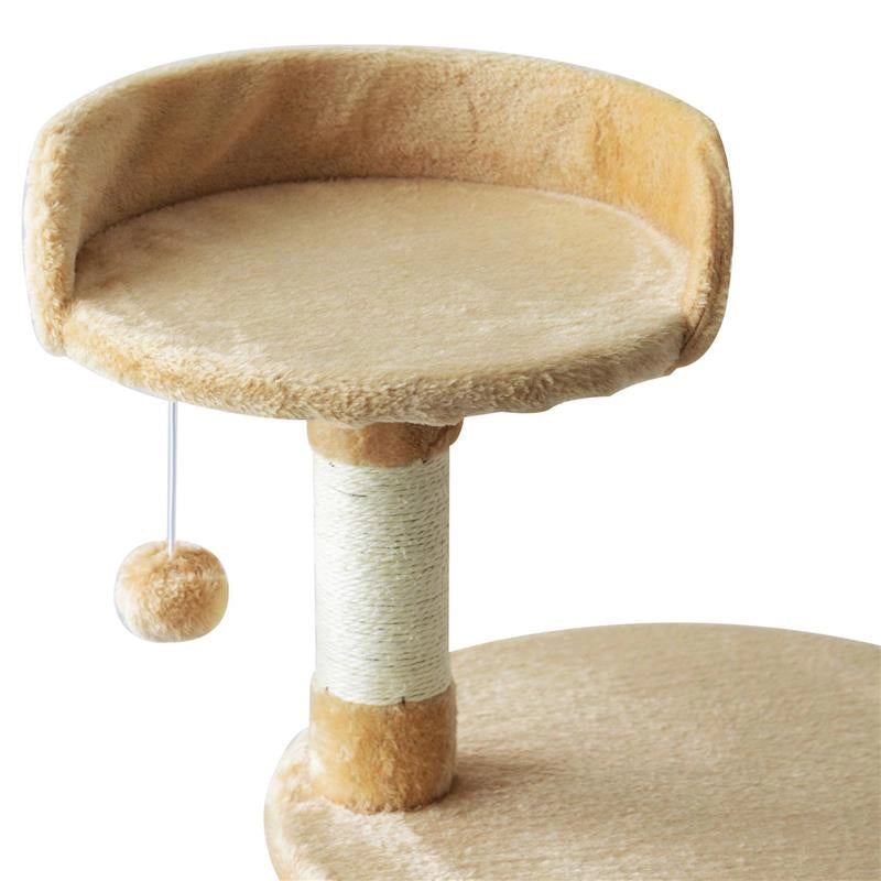 ALBERO PER GATTI A 4 LIVELLI CON GIOCATTOLI, BEIGE 40X40X114CM