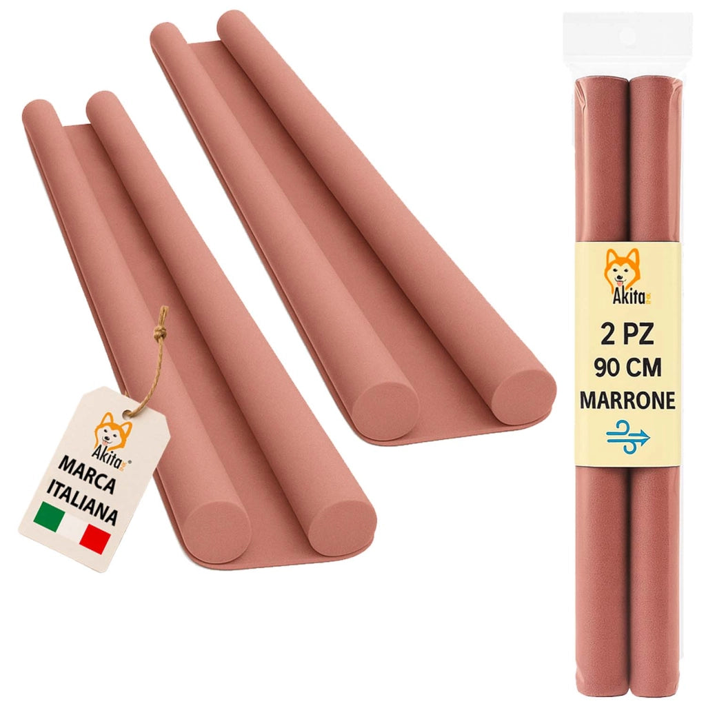 Akitaink 2 Paraspifferi Porta Doppia 90 cm Marrone