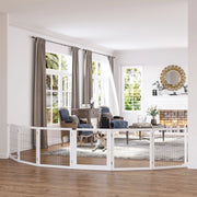 CANCELLETTO Barriera pieghevole per cani 432x70 cm Legno Bianco