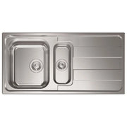 CM 015725 Levante Lavello da incasso 2 vasche acciaio inox AISI 304 sopratop 100x50 cm gocciolatoio colore Inox