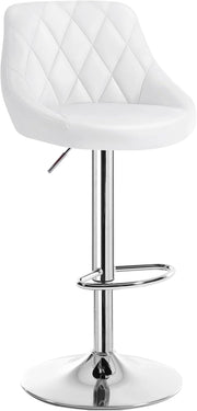 Sgabello da Bar Moderno Girevole Sedia Cucina Alta con Schienale Quadrato Poggiapiedi Senza Braccioli Altezza Regolabile in PU Bianco 1 Pezzo