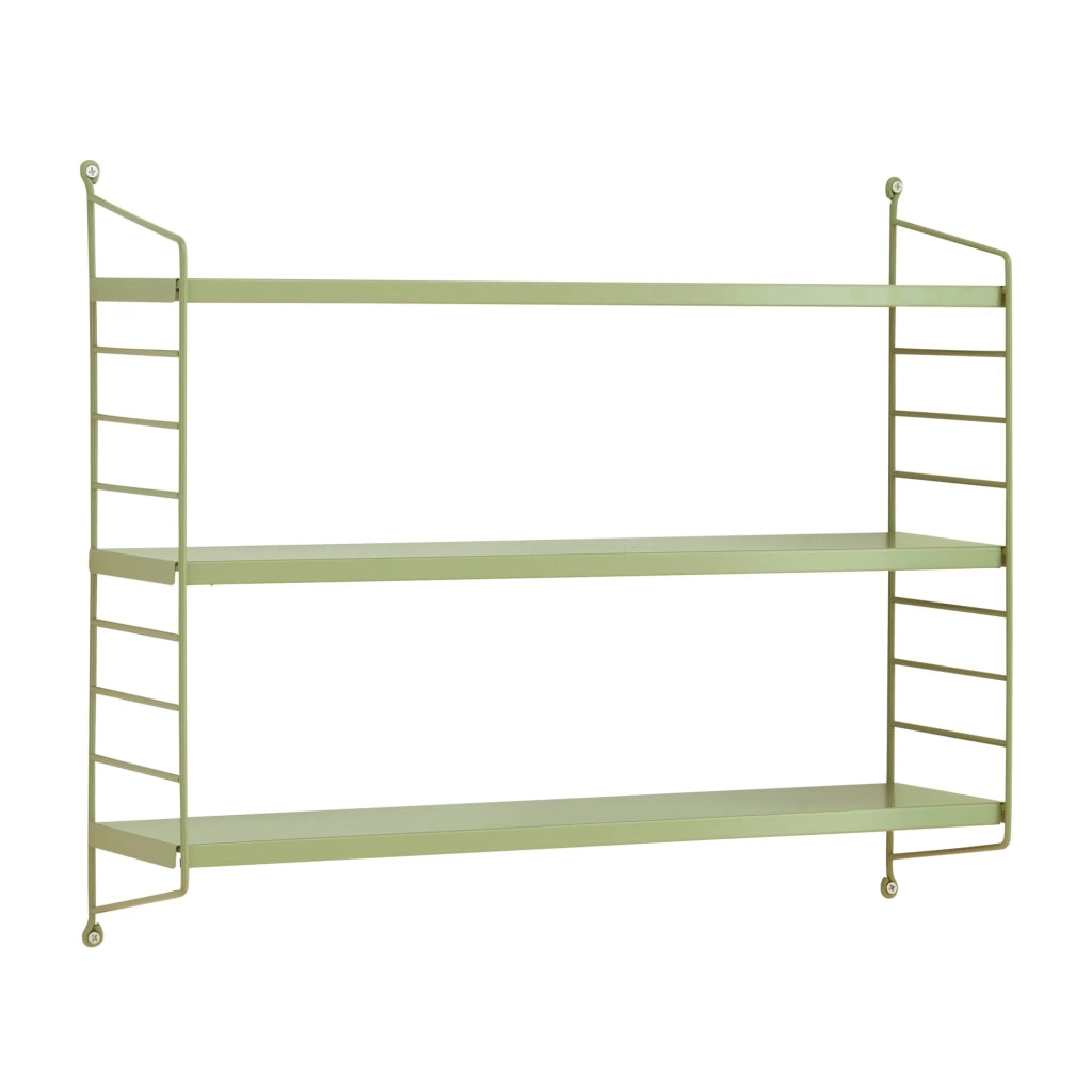 Set di 2 mensole da parete moderno mobile contenitore 50 x 60 x 15 cm acciaio verde 03_0009752
