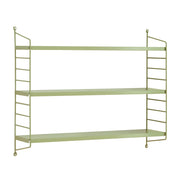 Set di 2 mensole da parete moderno mobile contenitore 50 x 60 x 15 cm acciaio verde 03_0009752