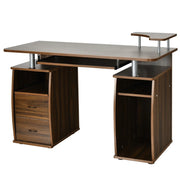 Scrivania moderna per computer 120 x 55 x 85 cm con supporto per altoparlanti e ampia capacità di archiviazione in MDF color noce 20_0020832
