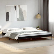 vidaXL Giroletto Nero 200x200 cm in Legno Multistrato e Metallo