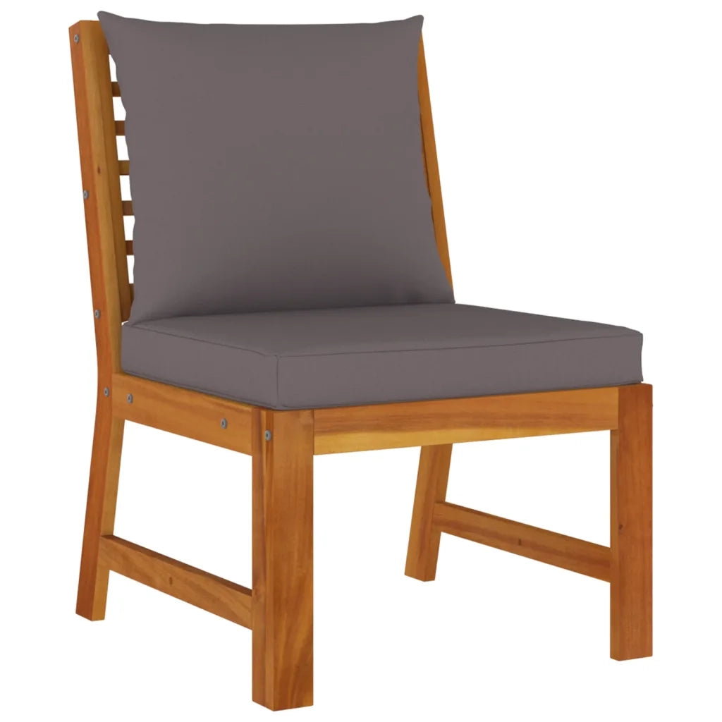 Set da Pranzo Giardino 7pz con Cuscini Legno Massello di Acacia
