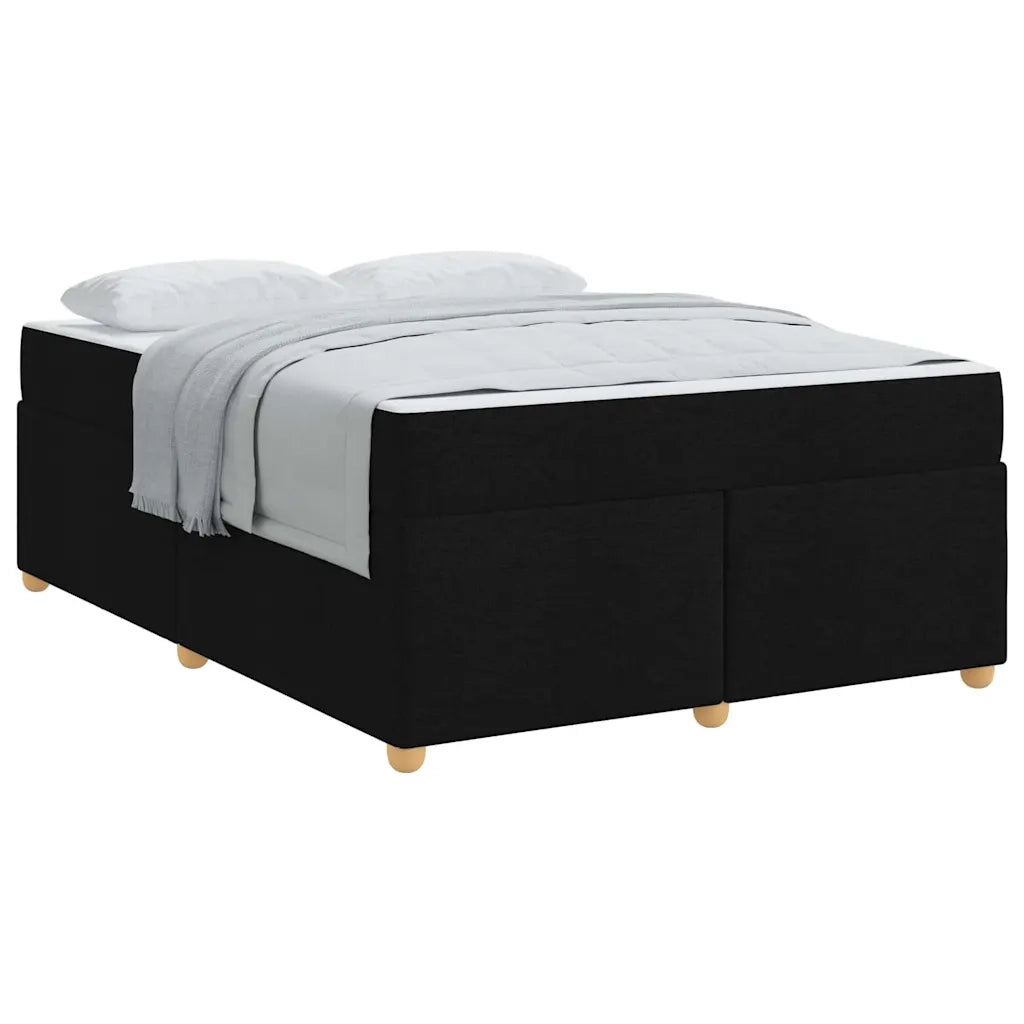 vidaXL Struttura del letto con materasso Nero 160 x 200 cm Tessuto