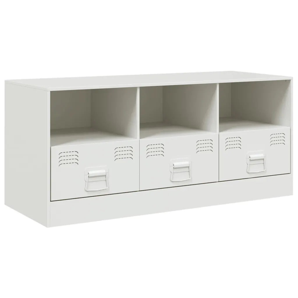 Mobile Porta TV Bianco 99x39x44 cm in Acciaio 841738