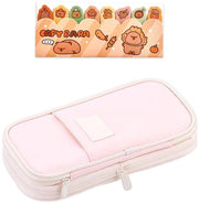 Scatole di scrittura telescopiche - Etui - Sticker index per disegno - Capibara - Multicolore - 1 Unita - Rosa
