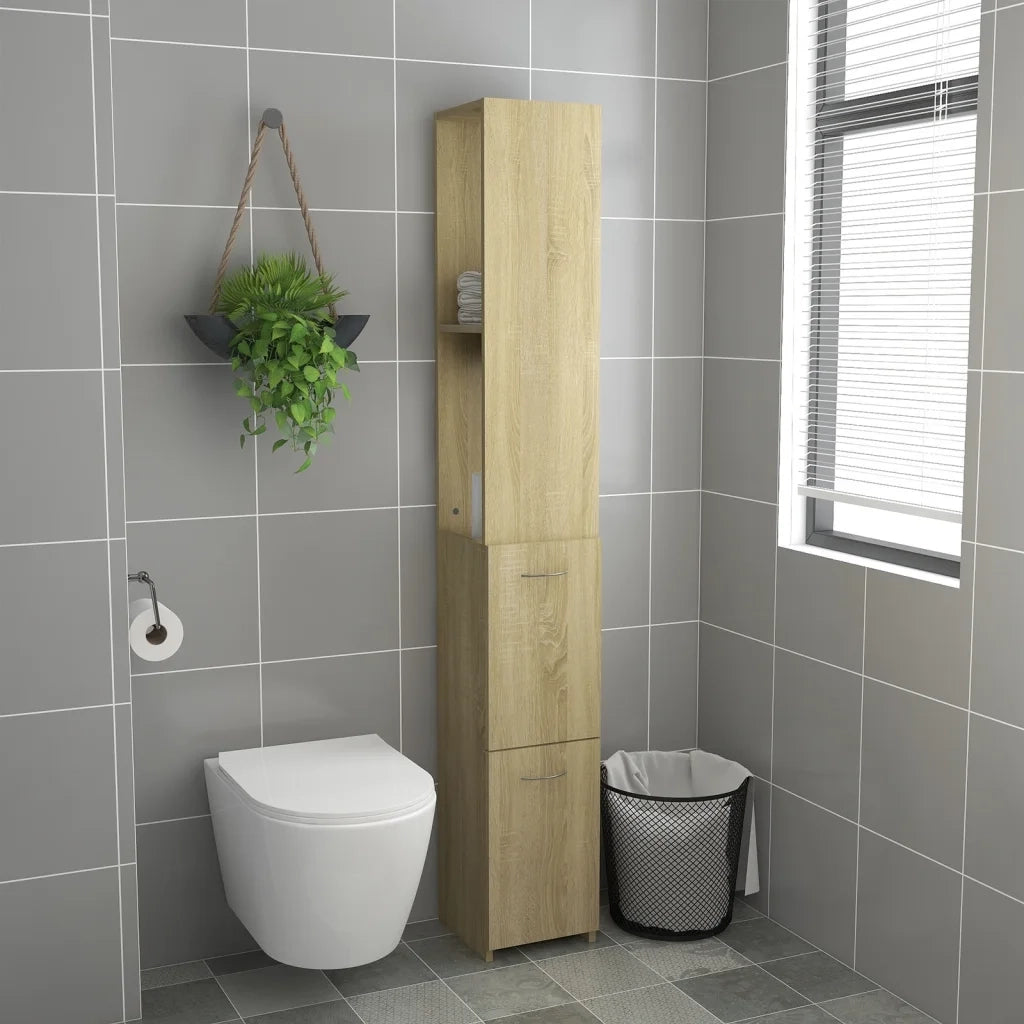 Armadietto Bagno | Armadio da bagno Rovere Sonoma 25x26,5x170 cm Legno Multistrato