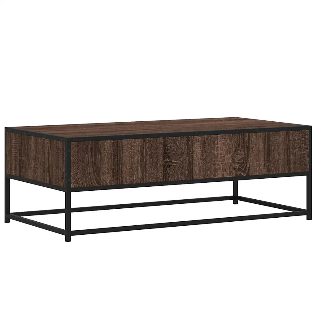 Tavolino salotto | Tavolino da caff¨¨ | Tavolino da Soggiorno Rovere Marrone 100x50x35cm Multistrato Metallo