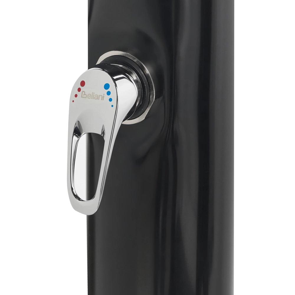 Doccia miscelatore da esterno in PVC nero con funzione pioggia alimentato ad energia solare Giardino moderno