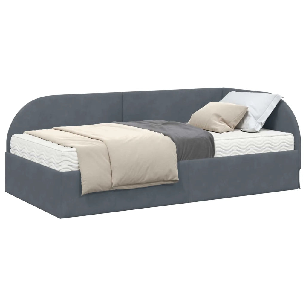 Struttura Letto Angolare con Materasso 2 pz-Giroletto con materasso Grigio Velluto 841331
