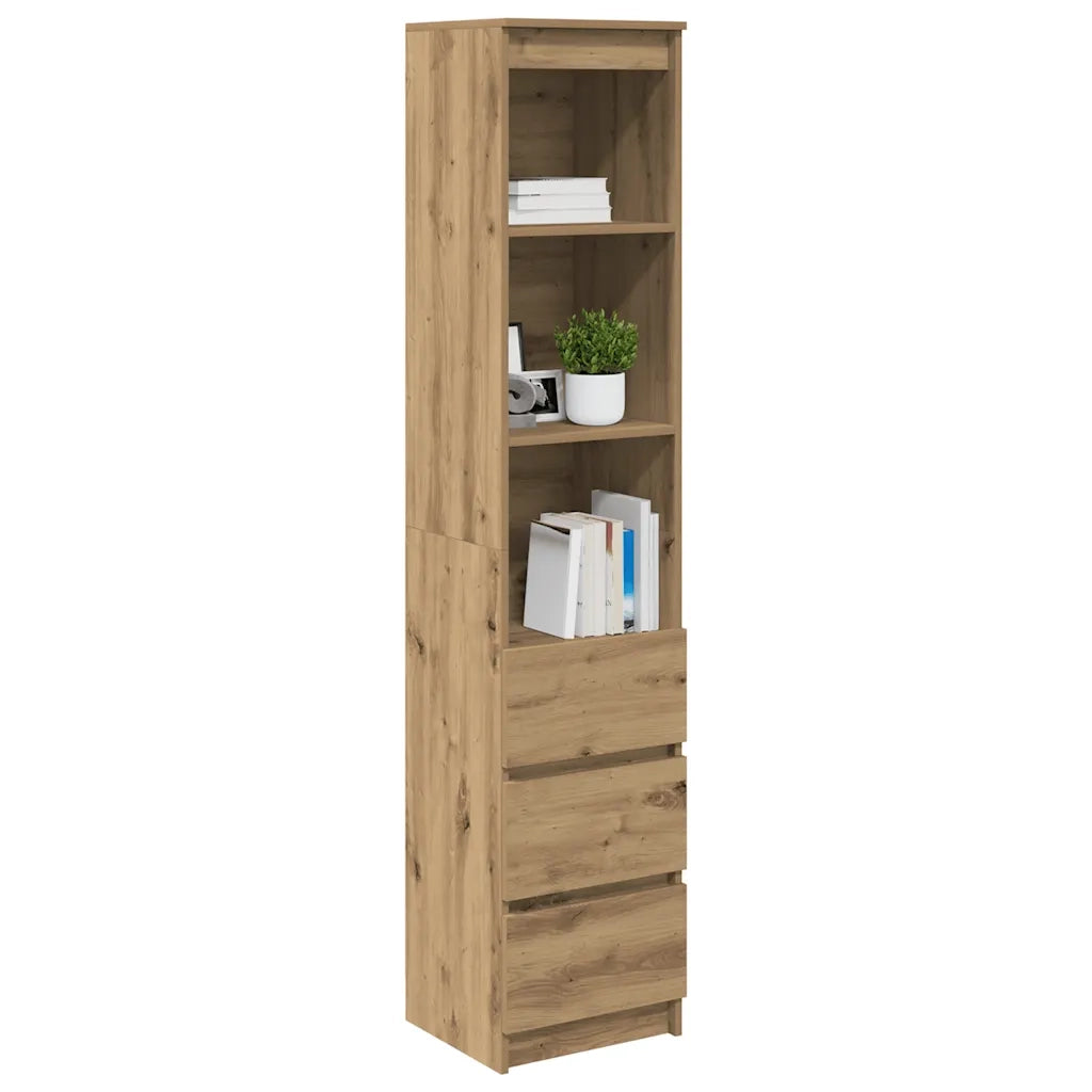 Credenza Alta Rovere Artigianale 37,5x35x180 cm in Truciolato
