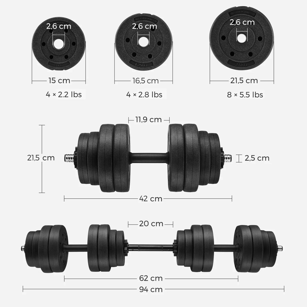 Set di manubri con peso regolabile con barra di estensione aggiuntiva 20 kg 30 kg 12_0006117